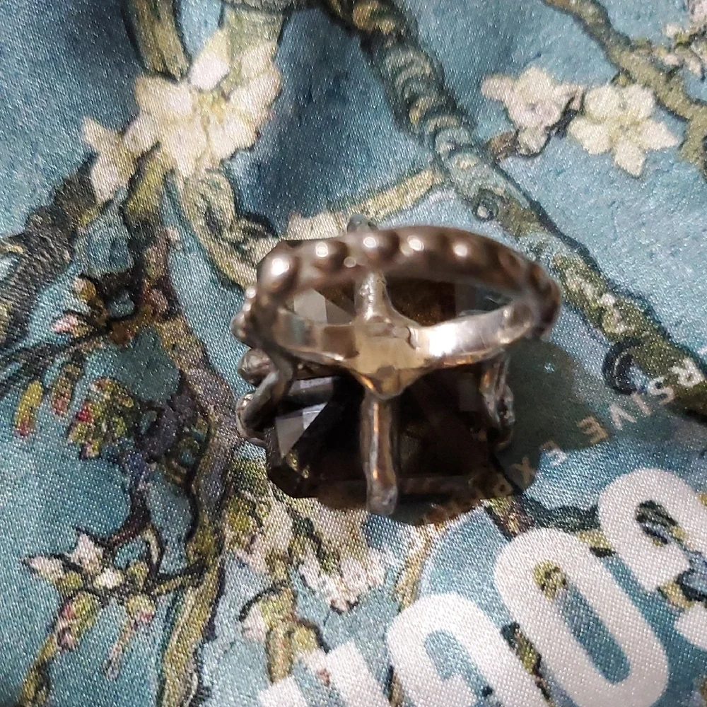 Smokey Topaz and Sterling Silver Gemstone Ring  7.5 - Picture 6 of 8